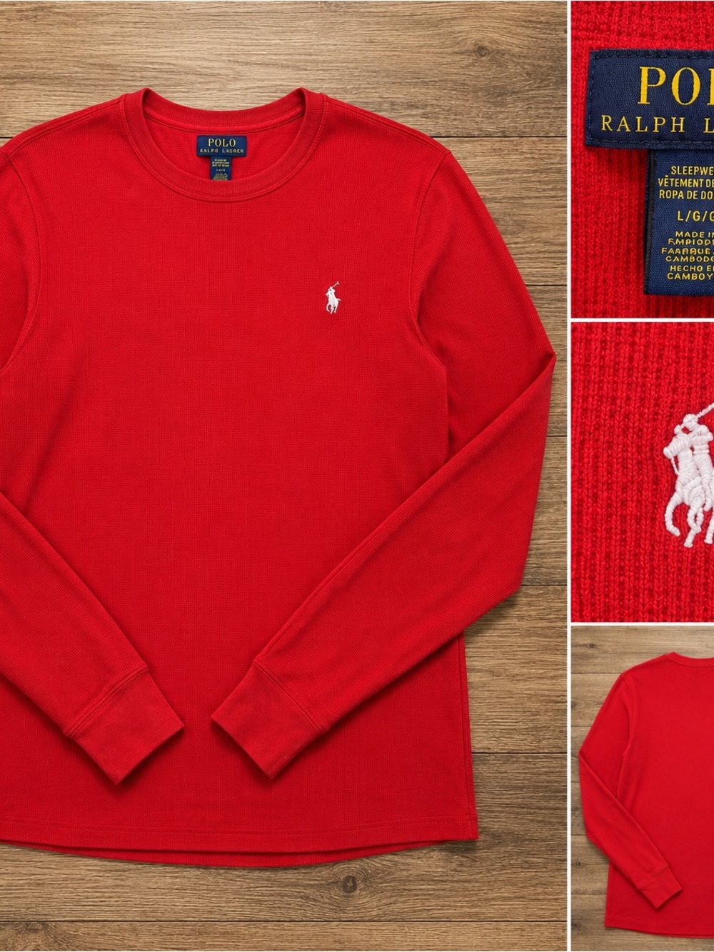 Polo by Ralph Lauren Red Thermal Sleepwear Top